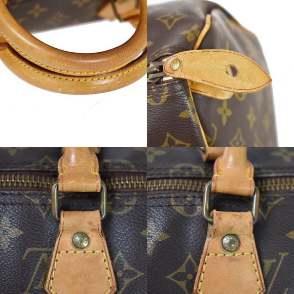 LOUIS VUITTON Speedy 35 Travel Hand Bag Monogram Leather Brown - Picture 9 of 16